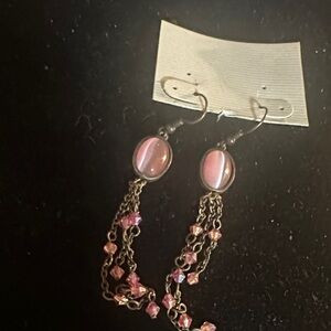 Elegant Pink Dangle Earrings